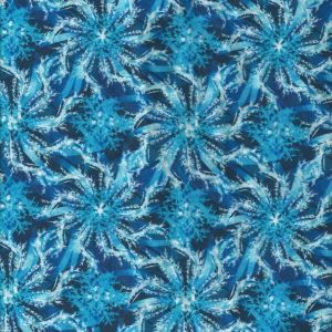 Winter Wonderland Flannel Large Flakes in Navy