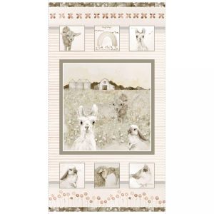 You Are Loved Panel Baby Animals  Barn in Soft White