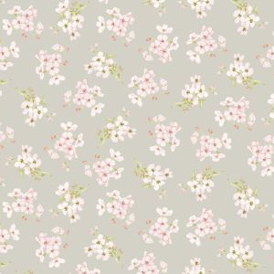 You Are Loved Small Tossed Flowers in Pale Gray
