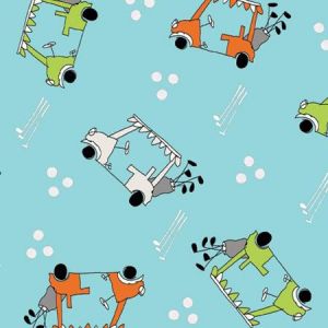 A Hole In One Tossed Golf Carts in Aqua