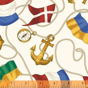 Sail Away Anchors  Flags in the color White