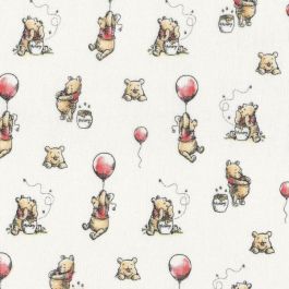 Winnie the Pooh Balloon White Fabric