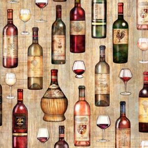 A Little Wine Wine Bottles  Glasses in Light Browns