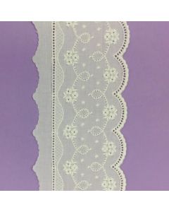2 12 Ivory Floral Swiss Embroidery Edging 12128