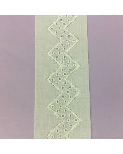 2 18 White Dotted Chevron Stripe Victorian Embroidery Insertion 28928