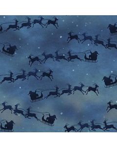 A Christmas To Remember Santas Flying Sleigh in Blues