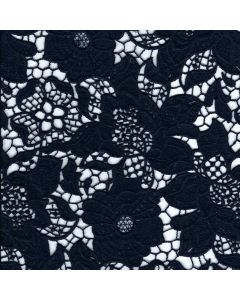 Amy Kuschel Floral Guipure Lace in Navy