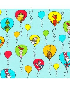 Celebrate Seuss Character Balloons in Aqua