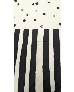 Japanese Lightweight Canvas Dots  Stripes in Black